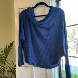 Free People Slouchy Off the Shoulder Waffle Knit Sweater